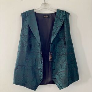 Teal Brocade Men's Vest